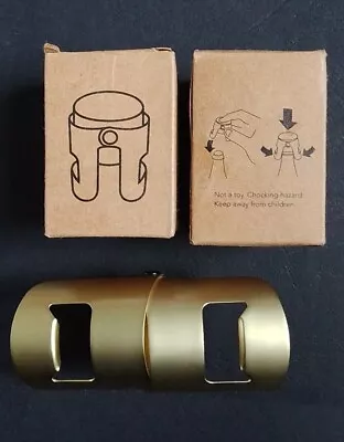 Two Champagne/wine Bottle Stoppers Gold Colour Stainless Steel Brand New Boxed • £5.50