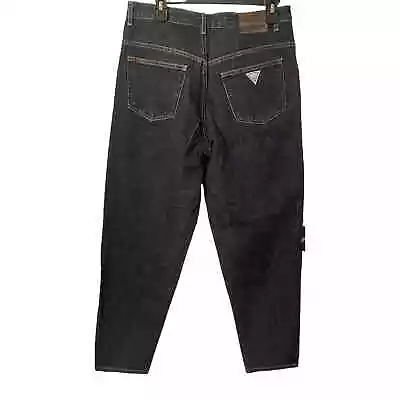 Guess Dark Wash High Waist Denim Jeans Loose Fit Mens 32x32 Vintage Pascal 075 • $36