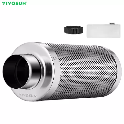 VIVOSUN 6 Inch Carbon Filter Odor Control For Hydroponics Inline Fan Grow Tent • $83.99