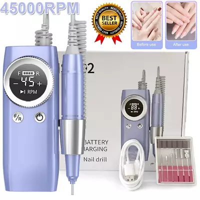 High Quality 45000 RPM Electric Nail Drill Machine Portable Manicure Pedicure KS • $49.98