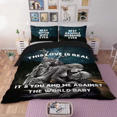£19.99 • Buy 3D Skull Gothic Duvet Quilt Cover Bedding Set With Pillowcase Single Double King