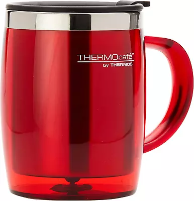Thermocafe By Thermos 450Ml Stainless Steel Inner Plastic Outer Desk Mug Red... • $15.08
