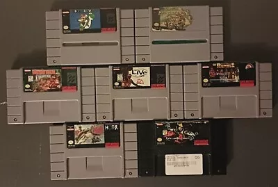 Lot Of 7 Super Nintendo SNES Games Super Mario World WWF Royal Rumble Mario Kart • $34.99