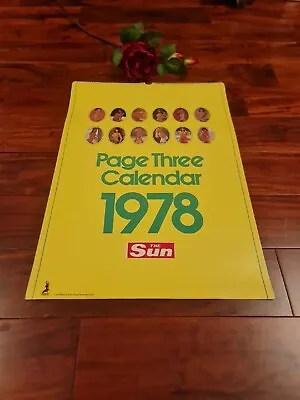 1978 Sun Page 3 Girl Calendar *jane Warner Nina Carter Karen Richardson Vanya • £34.95