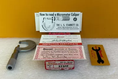$129 • Buy Starrett 575FP 0-1 , 32-40TPI, Double V-Anvil Screw-Thread Micrometer. Tested!