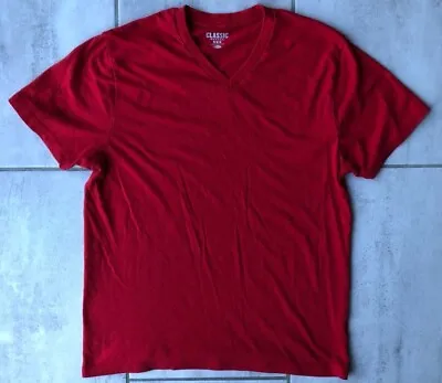 $5.84 • Buy Old Navy Mens T-Shirt Red V Neck Classic Fit Short Sleeve Tee M