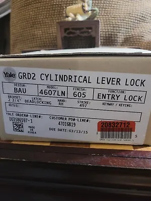1 Yale GRD2 Cylindrical Lever Lock 4607LN /605 (brass) Finish  • $45