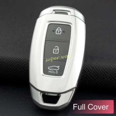 $20.48 • Buy For Hyundai Palisade Accent Elantra I30 Silver TPU Car Smart Key Full Case Cover