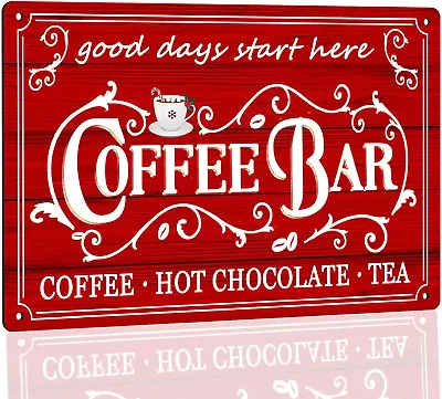 Vintage Coffee Bar Sign Kitchen Coffee Bar Wall Decor Coffee Metal Signs Tea Bar • $14.82