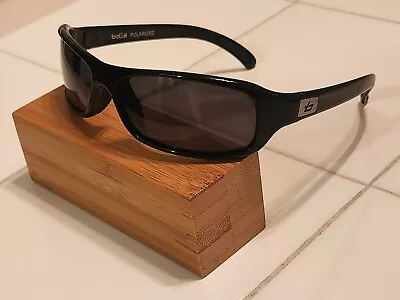 Vintage Bolle FANG MATTE Black Polarized Sunglasses RARE • $69.97