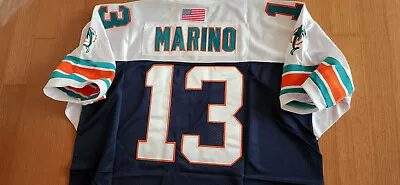 NEW TAG Dan Marino #13 Miami Dolphins Throwback Multi 2patches Sewn MENS Jersey • $65.81