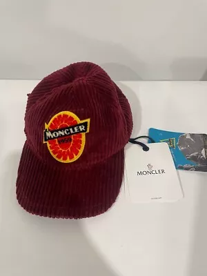 NWT Moncler 1959 Corduroy Maroon Baseball Cap Hat New W Tags E20910039000-Unisex • $125