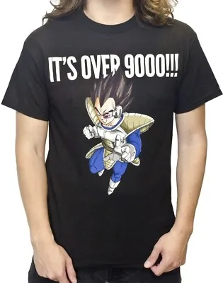 Ripple Junction Dragon Ball Z Vegeta It's Over 9000 Short Sleeve Tee Black LARGE • $17.99