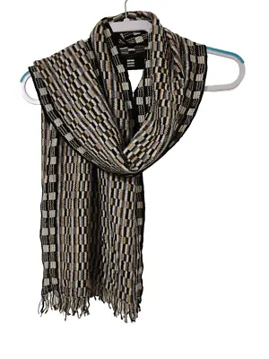 Missoni Sciarpe Scarf ITALY Wool Silk Fringe Multicolor Geometrical Pattern • $45