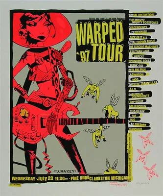 Vans Warped Tour 97 Blink-182 Social Distortion Limp Bizkit Poster Glenn Barr • $349.99
