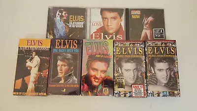 Lot Of 9 Unopened Elvis Presley VHS Tapes + CD's 90s-2000s Hawaii One Night + • $102.69