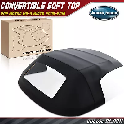 Black Convertible Soft Top W/ Defroster Glass Window For Mazda MX-5 Miata 06-14 • $289.99
