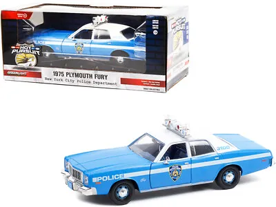 1/24 Greenlight 1975 Plymouth Fury New York City Police Department WH Blue 85542 • $20.25