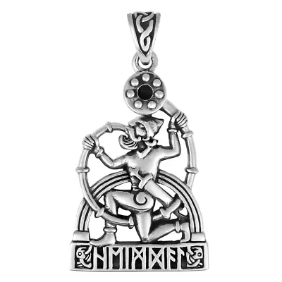 Sterling Silver Heimdall Norse God Pendant - Viking Asatru Jewelry Dryad Design • $59.99