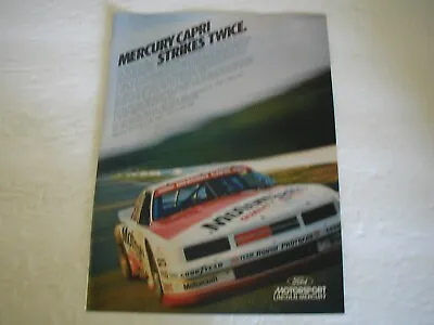 1986 MERCURY CAPRI MOTORCRAFT NASCAR VINTAGE PRINT AD MAN CAVE Ephemera L033 • $4.85