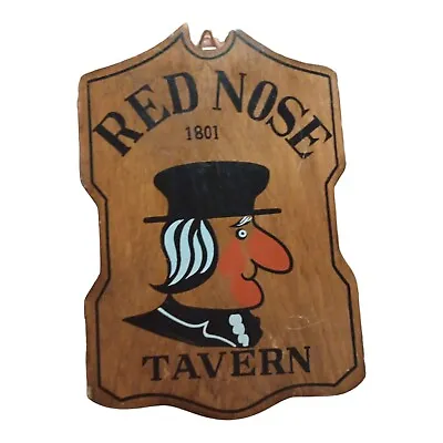 Vintage RED NOSE Tavern Hanging Wood Sign 1960s Made In Japan 6 X 9 • $8.97