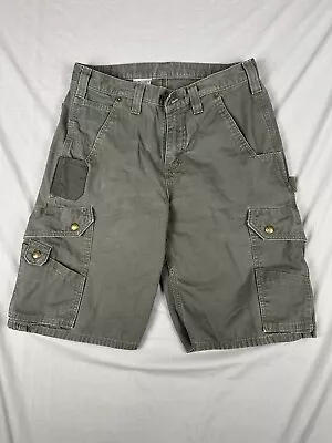 Carhartt Shorts Carpenter Style Relaxed Fit Mens 31 Loop Pocket Green Work Wear • $26.50