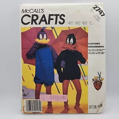 McCall's 2747 Daffy Duck Road Runner Costume Pattern Adult Size Large Uncut  • $14.99