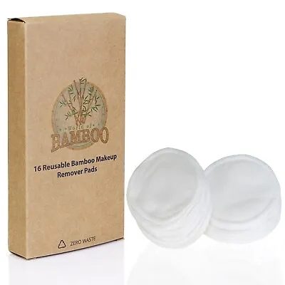 Reusable Eco Friendly Bamboo Makeup Remover Cotton Pads Make Up Removing Organic • £4.99