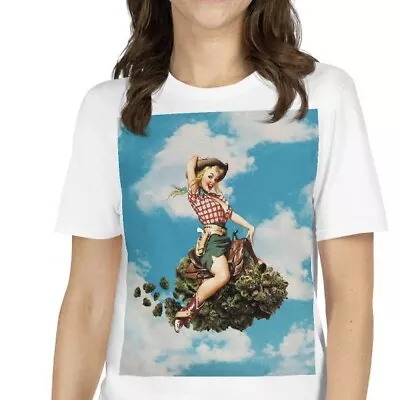 Marijuana Cowgirl Retro Pinup Girl Short-Sleeve Unisex T-Shirt • $21