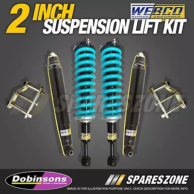 2  50mm Easy Lift Kit Webco Shocks Dobinsons Coil Springs For Nissan Navara D40 • $765