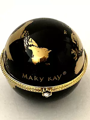 Mary Kay 50th Anniversary Black & Gold Trinket Box World Globe One Woman Can • $12.99