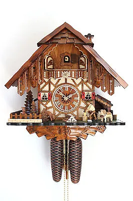 Cuckoo Clock Black Forest 8 Day Original German  Wood Chopper New • $469