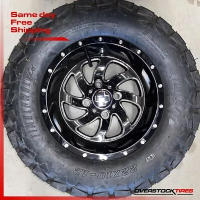 2 NEW 22x10-12 GTW Timberwolf AT 4 PLY Tires & 12x7 PFX Mamba Wheels • $272.25