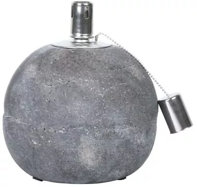 Oil Lamp Concrete (Large) Stainless Steel Wick Burner Ball Garden Outdoor • £24.99