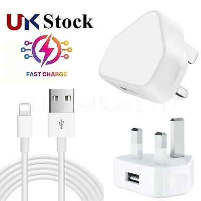 For IPhone 8 7 6 X XR XS 11 Pro Max USB Charger Plug Charging & Data Sync Cable • £2.89