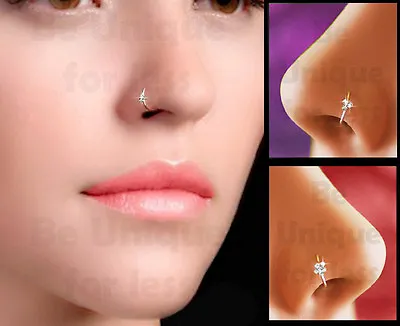 £3.49 • Buy Fake Clip On Sparkly Crystal Diamante Nose Ring Nose Hoop Stud-No Piercing