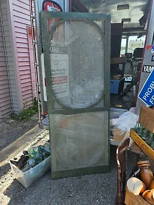 Antique Wood Victorian SCREEN DOOR  80.87x30.75ish  Old Chippy Green Paint • $114.75