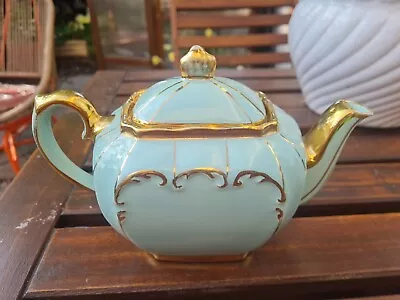 Vintage Sadler Small Mint Green Teapot With Gold Edging / Gilding Model (1922) • £30