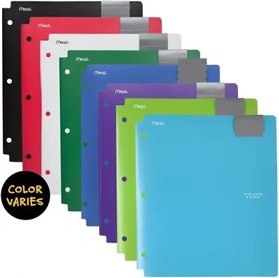 Mead Five Star 4 Pocket High Capacity Folder Plastic COLORS VARY - 2 COUNT • $11.49