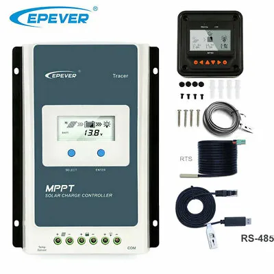 EPEVER MPPT 20A 30A 40A Solar Charge Controller Regulator TracerAN PV100V 12/24V • £29.99