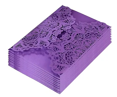 50/100x NEW Romantic Lace Laser Cut Wedding Invitations Cards Cover Many Colour • £32.39