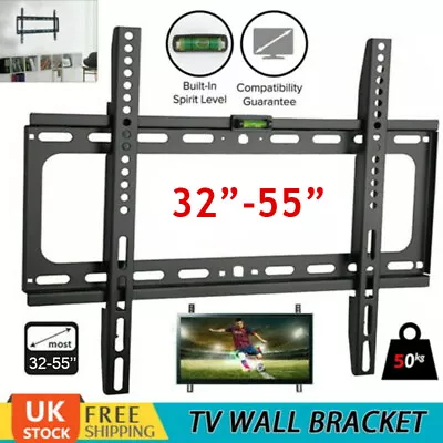 Tv Wall Bracket Mount Slim For 32 37 42 50 52 55 Inch Flat 3d Lcd Led Plasma • £8.99