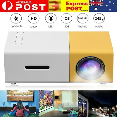 $99.99 • Buy 1080P HD Portable Mini LED Projector Smart Home Theater Cinema Movies VGA/USB/SD