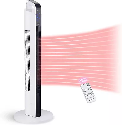 Tower Fan Heater 2000W Portable Oscillating Ceramic Heater With Remote & Timer • £49.99