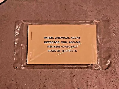 M8 Chemical Agent Detector (CAD) Paper - Booklet Of 25 Sheets (50 Strips) - NEW  • $18.75