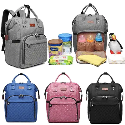 Baby Diaper Nappy Mummy Changing Bag Backpack Set Multi-Function Hospital Bag🧸 • £12.99