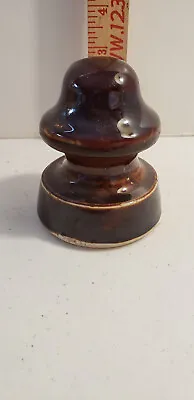 Vintage Brown Glazed Insulator Porcelain Ceramic Pottery  Electrical Telephone • $19.95