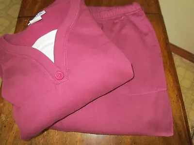 $48.99 • Buy NWOT BLAIR Ladies 2 Piece LOUNGE Sweatshirt Sweatpants SET Outfit XL Berry