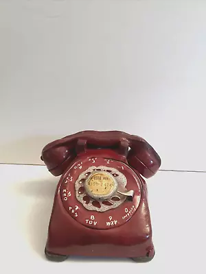 Vintage Western Electric Red Rotary Telephone In A Fire  HOT LINE  Sculpture • $299.99