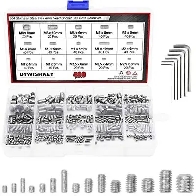 Allen Head Socket Hex Grub Screw Set Screw Assortment Kit With 6 Hex Wrenches In • $19.35